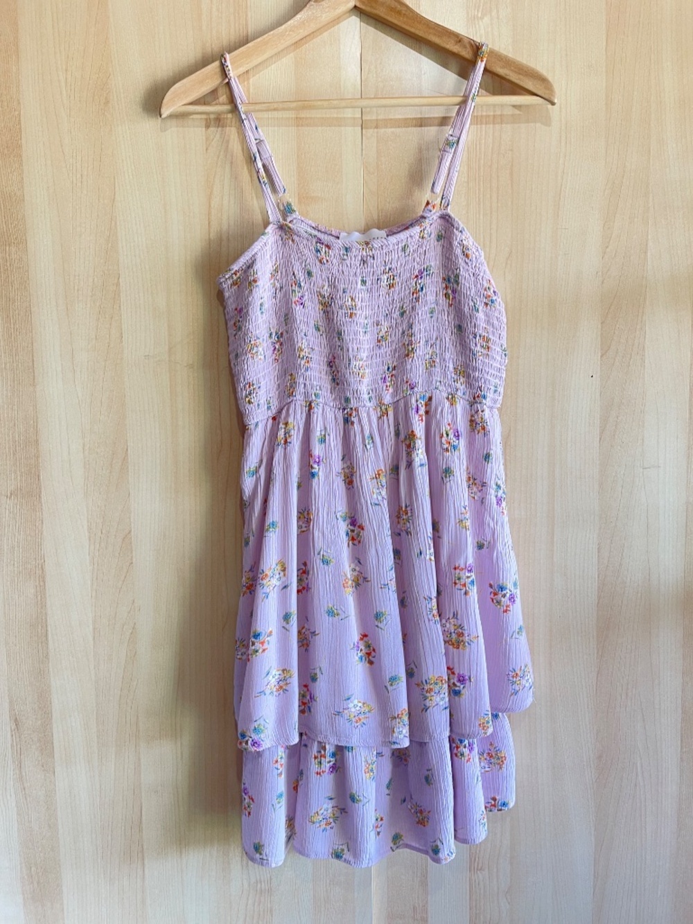 French Grey Lilac Floral Tiered Sundress